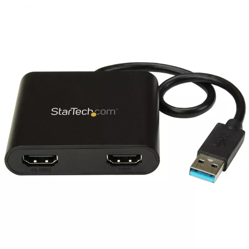 StarTech.com Adapter USB 3.0 do dwóch HDMI, Konwerter monitora USB na 2x HDMI dla Windows (brak wsparcia dla macOS/ChromeOS/Linux) - TAA