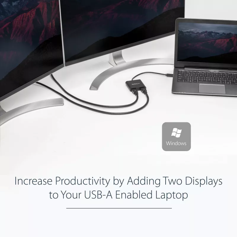 StarTech.com Adapter USB 3.0 do dwóch HDMI, Konwerter monitora USB na 2x HDMI dla Windows (brak wsparcia dla macOS/ChromeOS/Linux) - TAA