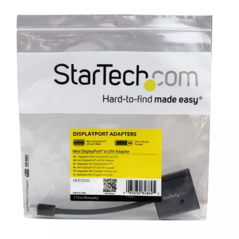 StarTech.com Przejściówka Mini DisplayPort na DVI — Konwerter Mini DP na DVI-D — Wideo 1080p — mDP lub Thunderbolt 1/2 Mac/PC na monitor DVI — Kompaktowy adapter mDP 1.2 na DVI Single-Link
