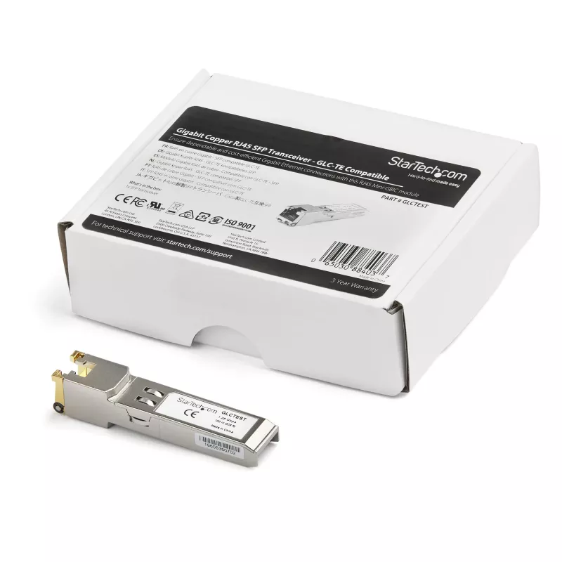 StarTech.com Moduł zgodny z Cisco GLC-TE - 1000BASE-T Miedziany Przemysłowy Gigabit Ethernet transceiver - SFP na RJ45 Cat6/Cat5e 100m Rozszerzona Temperatura - Cisco Firepower, IE 2000, C9500, C2960