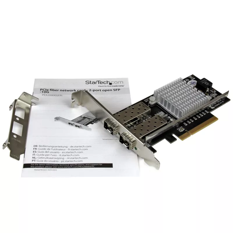 StarTech.com 2-Port 10G Fiber sieciowy Card with Open SFP+ - PCIe, Intel Chip
