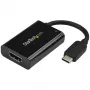 StarTech.com Adapter USB C do HDMI 2.0 z Power Delivery - 4K 60Hz USB Type-C do HDMI Konwerter Wideo Wyświetlacza - Port Przelotowego Ładowania PD 60 W - Kompatybilny z Thunderbolt 3 - Czarny