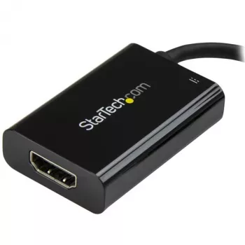 StarTech.com Adapter USB C do HDMI 2.0 z Power Delivery - 4K 60Hz USB Type-C do HDMI Konwerter Wideo Wyświetlacza - Port Przelotowego Ładowania PD 60 W - Kompatybilny z Thunderbolt 3 - Czarny