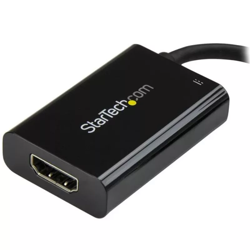 StarTech.com Adapter USB C do HDMI 2.0 z Power Delivery - 4K 60Hz USB Type-C do HDMI Konwerter Wideo Wyświetlacza - Port Przelotowego Ładowania PD 60 W - Kompatybilny z Thunderbolt 3 - Czarny