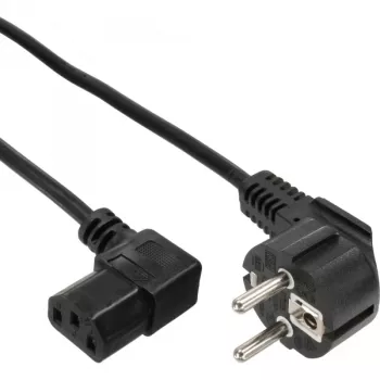 Kabel zasilający InLine, CEE 7/7 kątowy / 3-pinowy IEC C13 męski kątowy, 3m