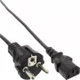 Kabel zasilający InLine, CEE 7/7 prosty / 3-stykowe gniazdo IEC C13 męskie, czarny, 1,5 m