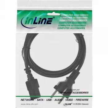 Kabel zasilający InLine, CEE 7/7 prosty / 3-stykowe gniazdo IEC C13 męskie, czarny, 1,5 m