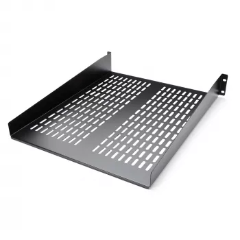 StarTech.com 2U Serwerowa Półka Rack - Uniwersalna Wentylowana Półka Wspornikowa do Montażu w Szafie Rack 19 cali - Wytrzymała Stal – Udźwig 50lb/23kg - Półka o Głębokości 22 cale, Czarna