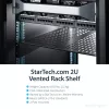 StarTech.com 2U Serwerowa Półka Rack - Uniwersalna Wentylowana Półka Wspornikowa do Montażu w Szafie Rack 19 cali - Wytrzymała Stal – Udźwig 50lb/23kg - Półka o Głębokości 22 cale, Czarna