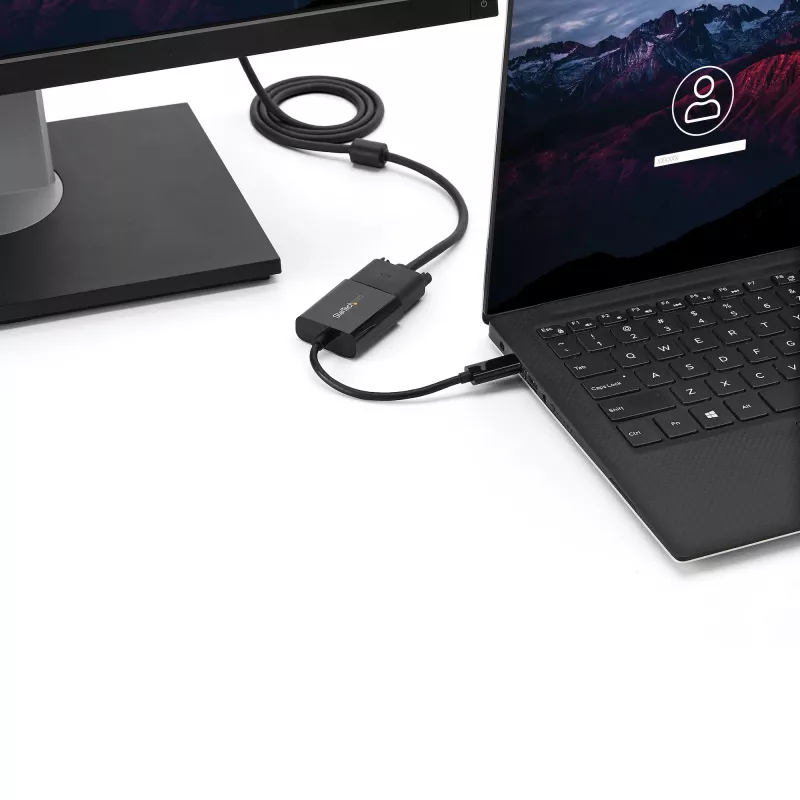 StarTech.com Adapter USB-C na VGA - Czarny - 1080p - Konwerter wideo do MacBooka Pro - Klucz sprzętowy USB-C na VGA - Ulepszona wersja to CDP2VGAEC