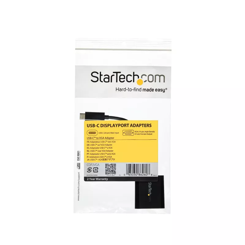 StarTech.com Adapter USB-C na VGA - Czarny - 1080p - Konwerter wideo do MacBooka Pro - Klucz sprzętowy USB-C na VGA - Ulepszona wersja to CDP2VGAEC