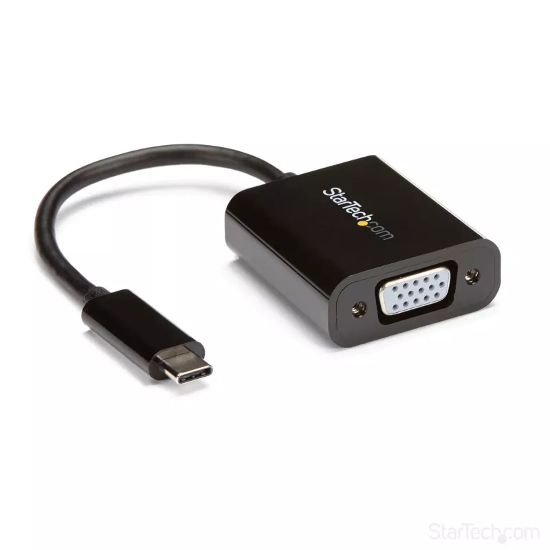 StarTech.com Adapter USB-C na VGA - Czarny - 1080p - Konwerter wideo do MacBooka Pro - Klucz sprzętowy USB-C na VGA - Ulepszona wersja to CDP2VGAEC