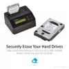 StarTech.com Jednokieszeniowa kasowarka do dysków twardych, samodzielny dezynfektor HDD/SSD, USB 3.0 do SATA II (3 Gb/s), 9 trybów kasowania, wyświetlacz LCD, stacja dokująca do bezpiecznego kasowania dysków twardych, port drukarki DB-9, zgodność z TAA