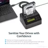 StarTech.com Jednokieszeniowa kasowarka do dysków twardych, samodzielny dezynfektor HDD/SSD, USB 3.0 do SATA II (3 Gb/s), 9 trybów kasowania, wyświetlacz LCD, stacja dokująca do bezpiecznego kasowania dysków twardych, port drukarki DB-9, zgodność z TAA