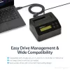 StarTech.com Jednokieszeniowa kasowarka do dysków twardych, samodzielny dezynfektor HDD/SSD, USB 3.0 do SATA II (3 Gb/s), 9 trybów kasowania, wyświetlacz LCD, stacja dokująca do bezpiecznego kasowania dysków twardych, port drukarki DB-9, zgodność z TAA