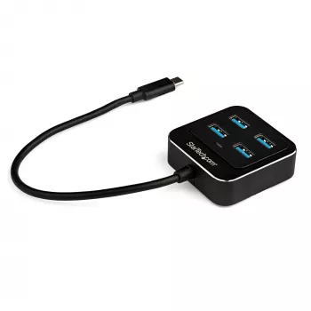 StarTech.com 4-portowy hub USB-C - USB-C na 4 porty USB-A - SuperSpeed 10 Gb/s USB 3.2 Gen 2 Hub Type-C - zasilany przez magistralę USB - przenośny/kompaktowy adapter USB-C na USB do laptopa - aluminium