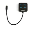 StarTech.com 4-portowy hub USB-C - USB-C na 4 porty USB-A - SuperSpeed 10 Gb/s USB 3.2 Gen 2 Hub Type-C - zasilany przez magistralę USB - przenośny/kompaktowy adapter USB-C na USB do laptopa - aluminium