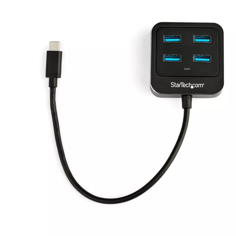 StarTech.com 4-portowy hub USB-C - USB-C na 4 porty USB-A - SuperSpeed 10 Gb/s USB 3.2 Gen 2 Hub Type-C - zasilany przez magistralę USB - przenośny/kompaktowy adapter USB-C na USB do laptopa - aluminium