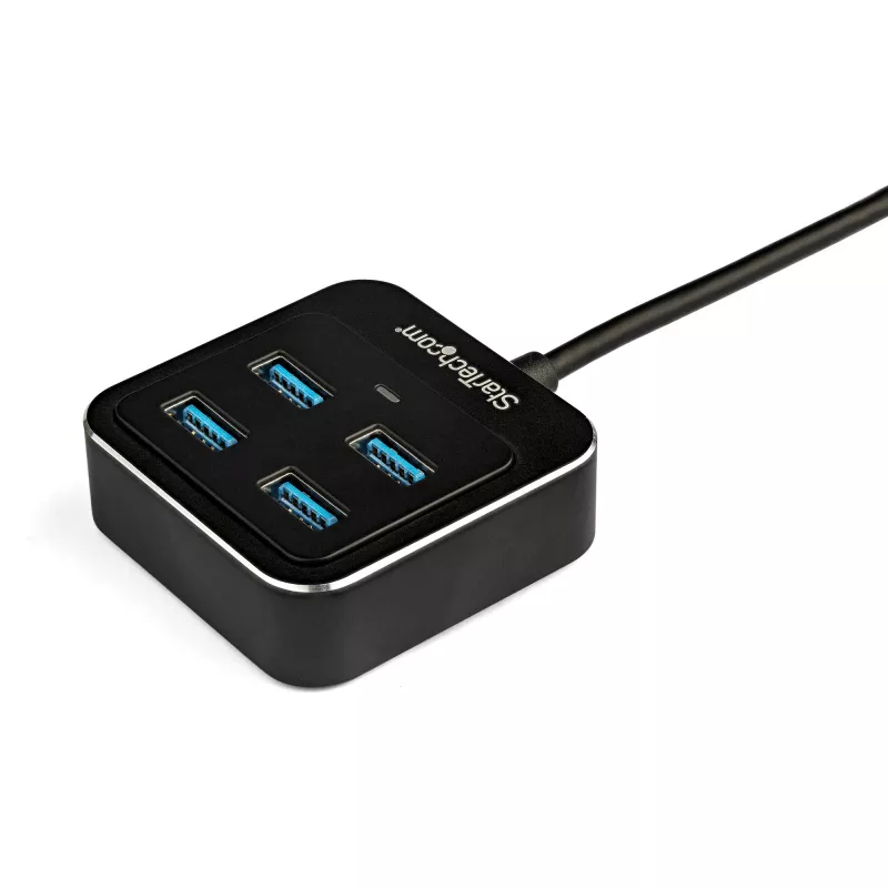 StarTech.com 4-portowy hub USB-C - USB-C na 4 porty USB-A - SuperSpeed 10 Gb/s USB 3.2 Gen 2 Hub Type-C - zasilany przez magistralę USB - przenośny/kompaktowy adapter USB-C na USB do laptopa - aluminium