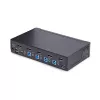 StarTech.com 4-portowy przełącznik KVM DisplayPort, 8K 60 Hz / 4K 144 Hz, pojedynczy wyświetlacz, DP 1.4, 2 porty USB 3.0, 4 porty USB 2.0 HID, przełączanie przyciskami i skrótami klawiszowymi, zgodność z TAA – niezależny od systemu operacyjnego, metalowa obudowa