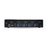 StarTech.com 4-portowy przełącznik KVM DisplayPort, 8K 60 Hz / 4K 144 Hz, pojedynczy wyświetlacz, DP 1.4, 2 porty USB 3.0, 4 porty USB 2.0 HID, przełączanie przyciskami i skrótami klawiszowymi, zgodność z TAA – niezależny od systemu operacyjnego, metalowa obudowa
