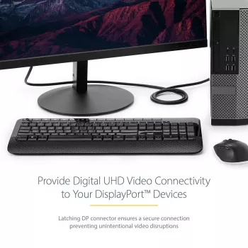Kabel StarTech.com DisplayPort 1.2, 1 m (3 ft) – 4K x 2K Ultra HD, certyfikat VESA – przewód DP do DP do monitora – wideo/wyświetlacz DP – zatrzaskowe złącza DP