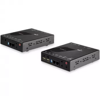 StarTech.com HDMI KVM Extender over IP sieciowy - 4K 30Hz HDMI 2.0 and USB over IP LAN or Cat5e/Cat6 Ethernet kabel (100m/330ft) - Remote KVM Switch/Console Transmitter/Receiver Extender Kit
