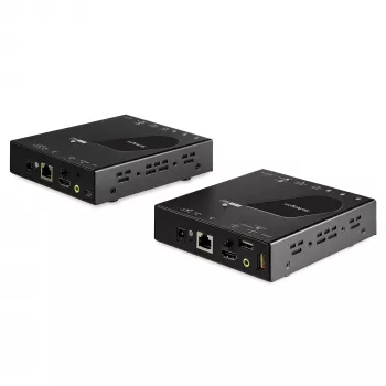 StarTech.com HDMI KVM Extender over IP sieciowy - 4K 30Hz HDMI 2.0 and USB over IP LAN or Cat5e/Cat6 Ethernet kabel (100m/330ft) - Remote KVM Switch/Console Transmitter/Receiver Extender Kit