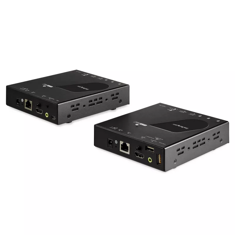 StarTech.com HDMI KVM Extender over IP sieciowy - 4K 30Hz HDMI 2.0 and USB over IP LAN or Cat5e/Cat6 Ethernet kabel (100m/330ft) - Remote KVM Switch/Console Transmitter/Receiver Extender Kit