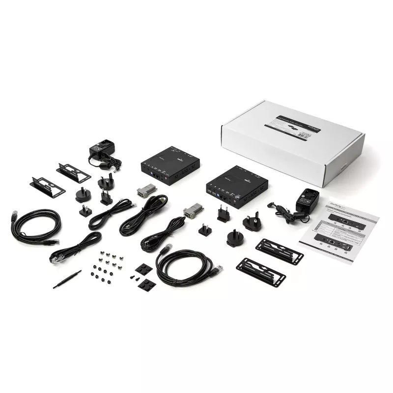 StarTech.com HDMI KVM Extender over IP sieciowy - 4K 30Hz HDMI 2.0 and USB over IP LAN or Cat5e/Cat6 Ethernet kabel (100m/330ft) - Remote KVM Switch/Console Transmitter/Receiver Extender Kit