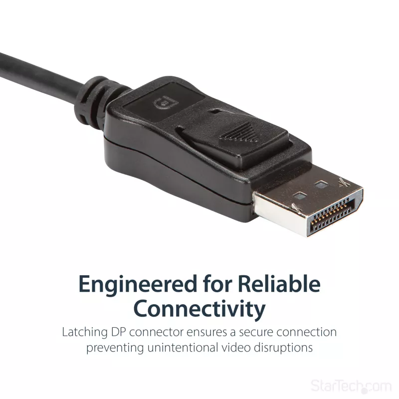 StarTech.com DisplayPort na DVI Dual Link aktywny adapter - DisplayPort na DVI-D adapter konwerter wideo 2560x1600 60 Hz - DP 1.2 na DVI monitor - zasilany przez USB - zatrzaskowe złącze DP