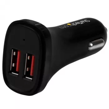 StarTech.com Dwukieszeniowa ładowarka samochodowa USB - 24 W / 4,8 A - Czarna