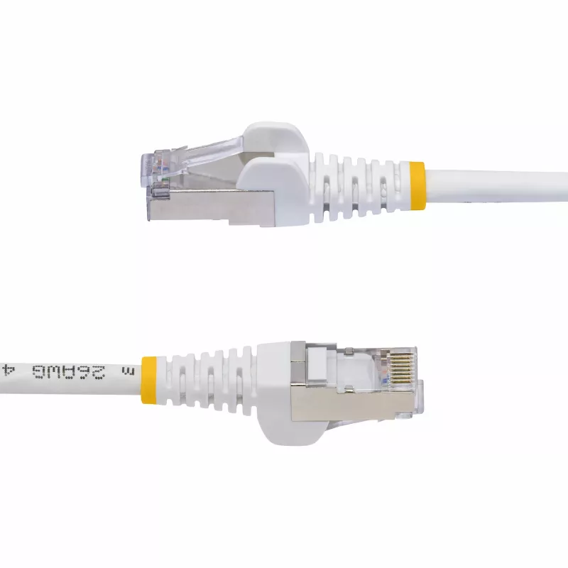 StarTech.com 2m biały kabel Ethernet CAT8, bezzaczepowy RJ45, 25G/40G, 2000 MHz, 100 W PoE++, S/FTP, 26AWG czysta miedź, LSZH, ekranowany kabel krosowy sieciowy z odciążeniami, testowany indywidualnie