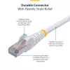 StarTech.com 2m biały kabel Ethernet CAT8, bezzaczepowy RJ45, 25G/40G, 2000 MHz, 100 W PoE++, S/FTP, 26AWG czysta miedź, LSZH, ekranowany kabel krosowy sieciowy z odciążeniami, testowany indywidualnie