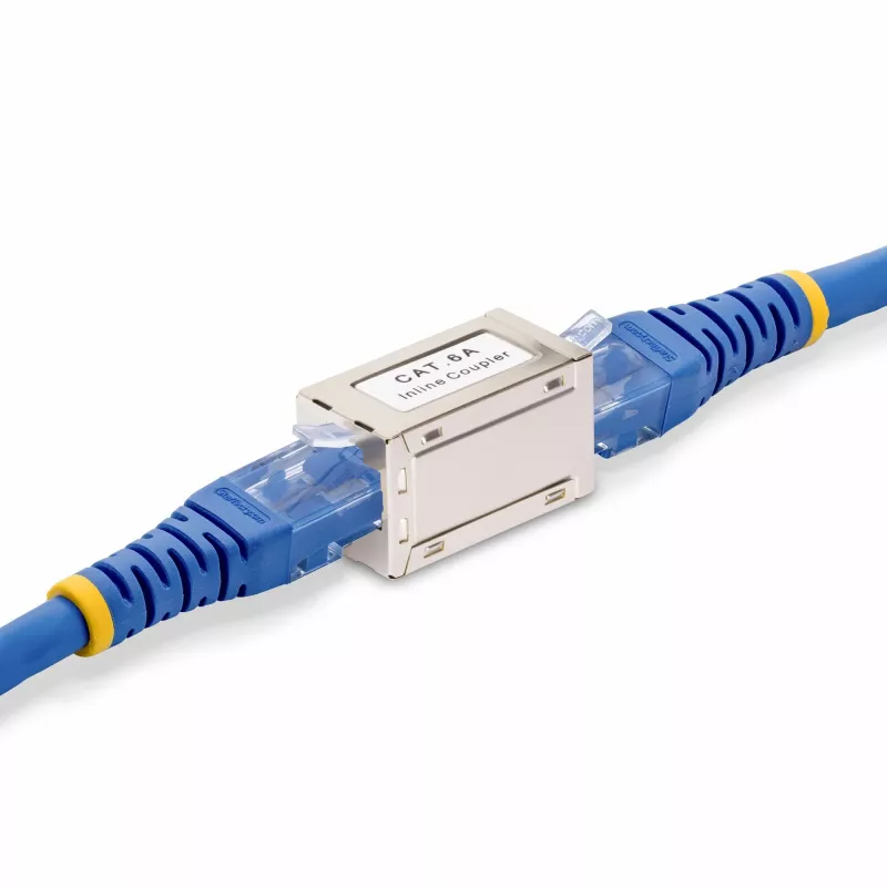StarTech.com Shielded RJ45 Coupler, Inline Cat6a Coupler, Female to Female (F/F) T568B Pinout, Shielded Ethernet kabel Extension