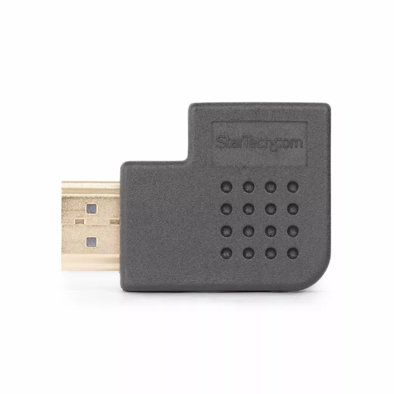 StarTech.com Przejściówka HDMI 2.0 kątowa, wtyk na gniazdo, poziomy kątowy 90-stopni ochronnik portu HDMI, 4K 60Hz, szybki przedłużacz złącza HDMI, M/F