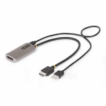 adapter kablowya StarTech.com, HDMI do DisplayPort, 30 cm, 8K 60 Hz, aktywna przejściówka wideo HDMI 2.1 do DP 1.4, zasilana przez USB, z dołączonym kablem
