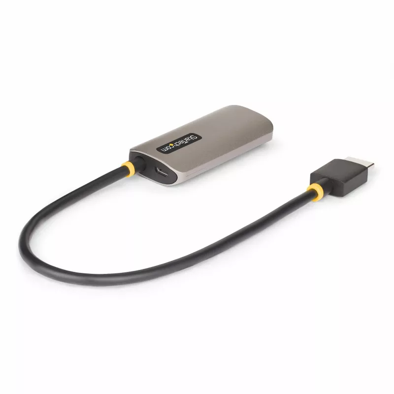 adapter kablowya StarTech.com, HDMI do DisplayPort, 30 cm, 8K 60 Hz, aktywna przejściówka wideo HDMI 2.1 do DP 1.4, zasilana przez USB, z dołączonym kablem