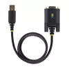 StarTech.com adapter kablowya szeregowego USB do modemu zerowego 2 m, zachowanie COM, FTDI, USB-A na DB9 RS232, wymienne śruby/nakrętki DB9, Windows/macOS/Linux