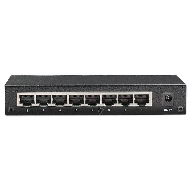 Intellinet 8-Portowy Przełącznik Fast Ethernet do Biura, Rozmiar Biurkowy, Metalowa Obudowa, IEEE 802.3az (Efektywny energetycznie Ethernet)