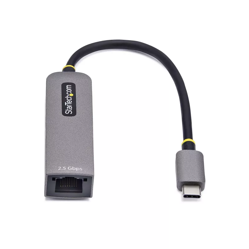 StarTech.com 2.5GbE USB-C do Ethernet Adapter, 100W PD Pass-Through, NBASE-T NIC, USB 3.0 Typ-C 2.5/1G Multi Speed sieciowy, Thunderbolt Kompatybilny, Windows & Mac