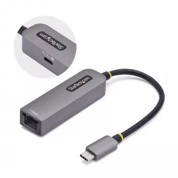 StarTech.com Adapter USB-C na Ethernet, NIC, 100W PD Pass-Through, USB 3.0 Type-C 1Gb/s wieloprędkościowy adapter sieciowy, kompatybilny z Thunderbolt, Windows i Mac