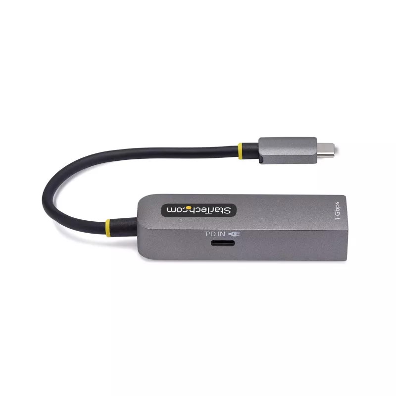 StarTech.com Adapter USB-C na Ethernet, NIC, 100W PD Pass-Through, USB 3.0 Type-C 1Gb/s wieloprędkościowy adapter sieciowy, kompatybilny z Thunderbolt, Windows i Mac