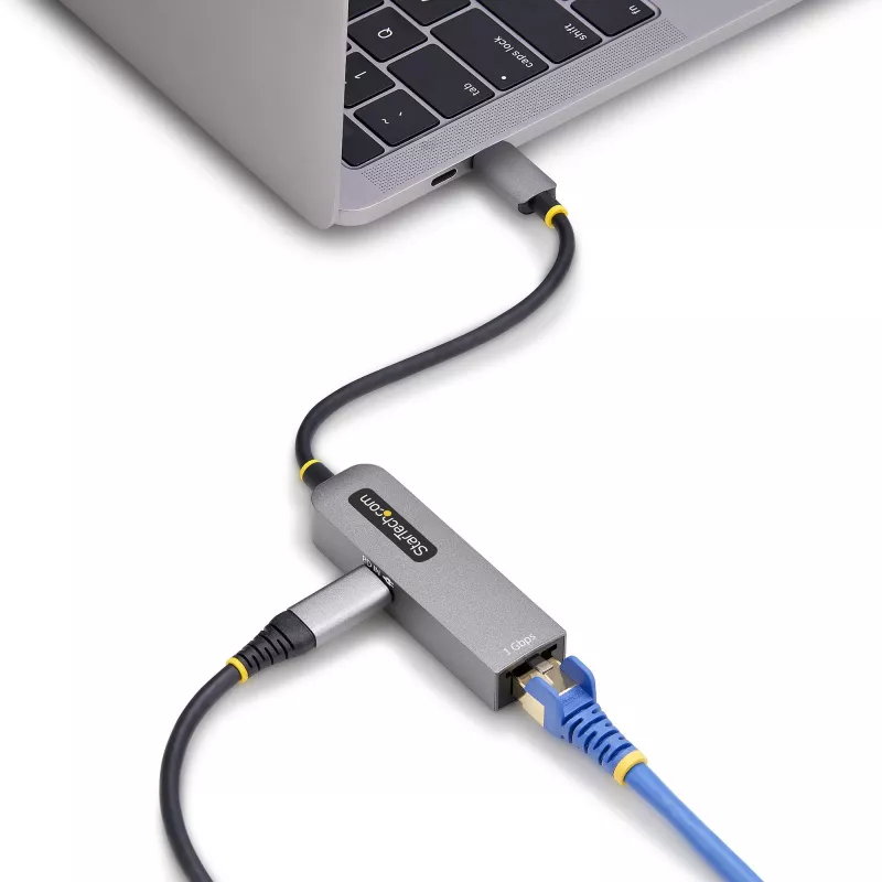StarTech.com Adapter USB-C na Ethernet, NIC, 100W PD Pass-Through, USB 3.0 Type-C 1Gb/s wieloprędkościowy adapter sieciowy, kompatybilny z Thunderbolt, Windows i Mac