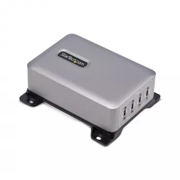 StarTech.com 4-portowa ładowarka USB-C do wielu urządzeń, łączna moc 240 W, pojedynczy port 140 W EPR, PD 3.1, porty z zabezpieczeniem śrubowym, sale konferencyjne, w zestawie uchwyt do montażu na powierzchni