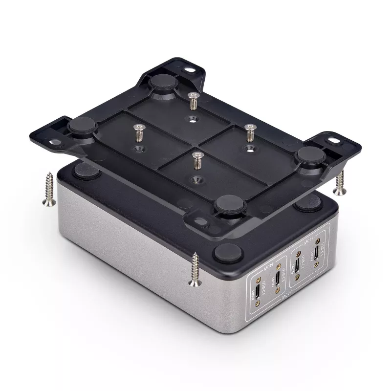 StarTech.com 4-portowa ładowarka USB-C do wielu urządzeń, łączna moc 240 W, pojedynczy port 140 W EPR, PD 3.1, porty z zabezpieczeniem śrubowym, sale konferencyjne, w zestawie uchwyt do montażu na powierzchni