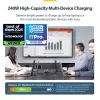 StarTech.com 4-portowa ładowarka USB-C do wielu urządzeń, łączna moc 240 W, pojedynczy port 140 W EPR, PD 3.1, porty z zabezpieczeniem śrubowym, sale konferencyjne, w zestawie uchwyt do montażu na powierzchni