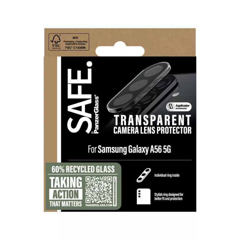 Osłona na obiektyw aparatu PanzerGlass Samsung Galaxy A56 5G Transparentna Odporna na zarysowania i wstrząsy