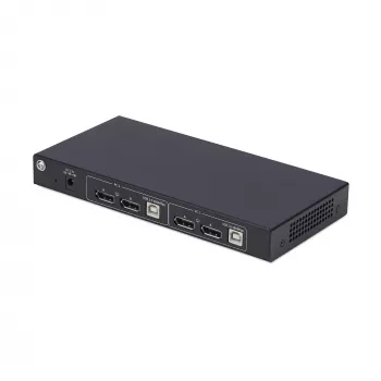 StarTech.com 2-portowy przełącznik KVM DisplayPort z obsługą dwóch monitorów i matrycą wideo z podwójnym widokiem, 4K 60 Hz, 4 porty koncentratora USB, przełączanie skrótami klawiszowymi, matryca KVM DP 1.2, zgodny z TAA