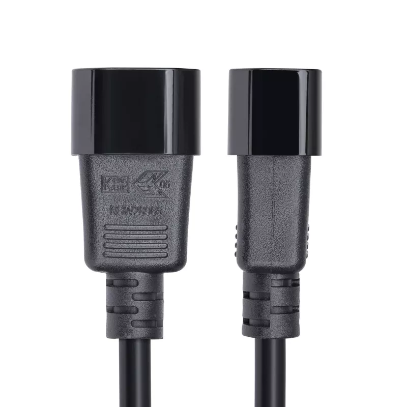 Przedłużacz zasilający StarTech.com 4,5 m (15 stóp), C14 na C13, do PDU, 15 A 250 V, 14 AWG, kabel sieciowy AC do PDU/zasilaczy, certyfikat KEMA-KEUR